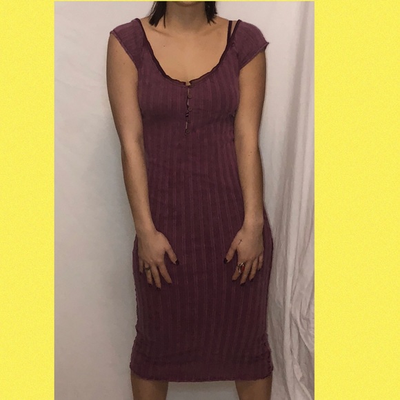 purple fitted over the knee dress - Picture 1 of 1